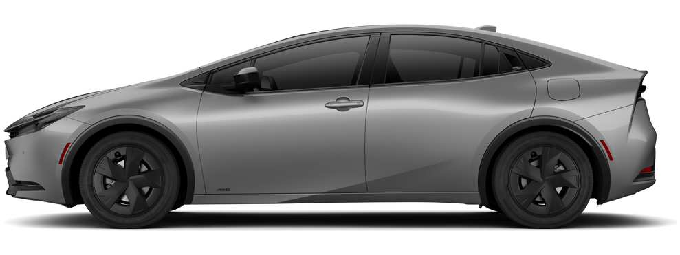 Side profile of a 2025 prius Prius LE AWD 2.0L 4-Cyl. Hybrid Engine All-Wheel Drive