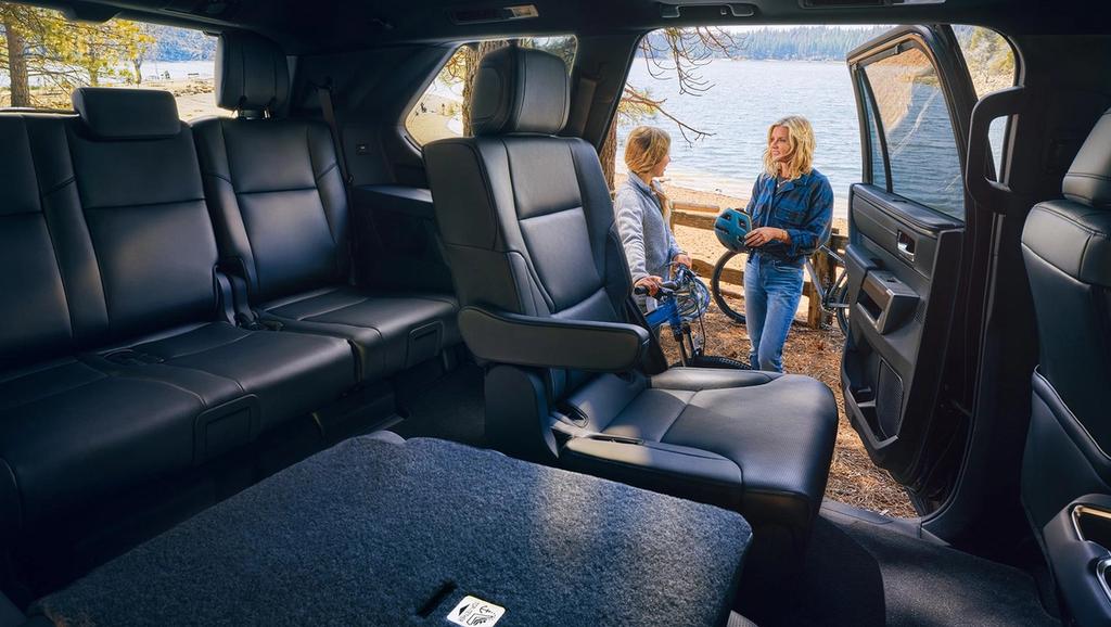 A view of the all black backseats in the 2024 Toyota Sequoia i-FORCE MAX Hybrid, & Sequoia XP