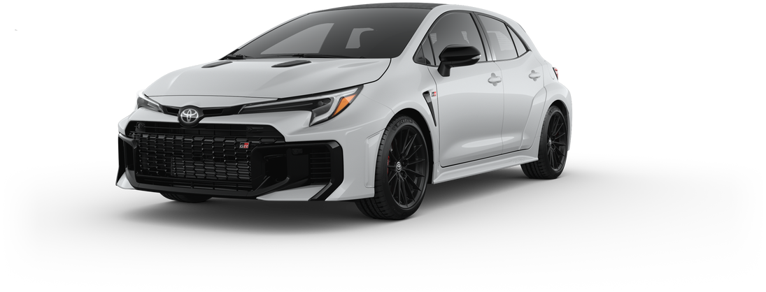 An Exterior Angle of A 2025 grcorolla GR Corolla Premium Plus 1.6L 3-Cyl. Turbo Engine All-Wheel Drive MT