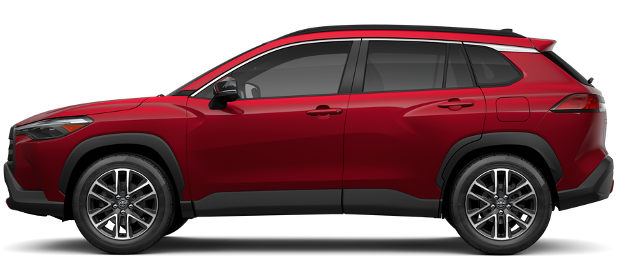 Side profile of a 2026 corollacross Corolla Cross XLE 2.0L 4-Cyl. Engine Front-Wheel Drive