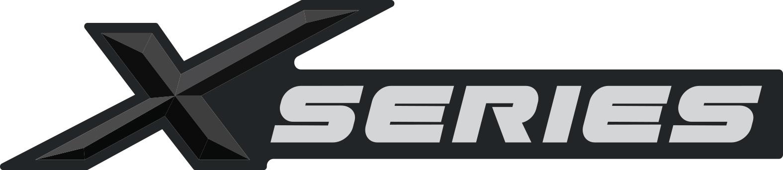 Logo showing a large black letter "X" followed by the word "SERIES" in bold, light gray text on a dark background.