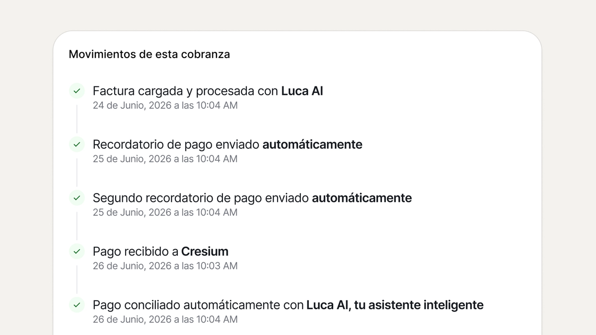 Sección de actividad de un cobro inteligente