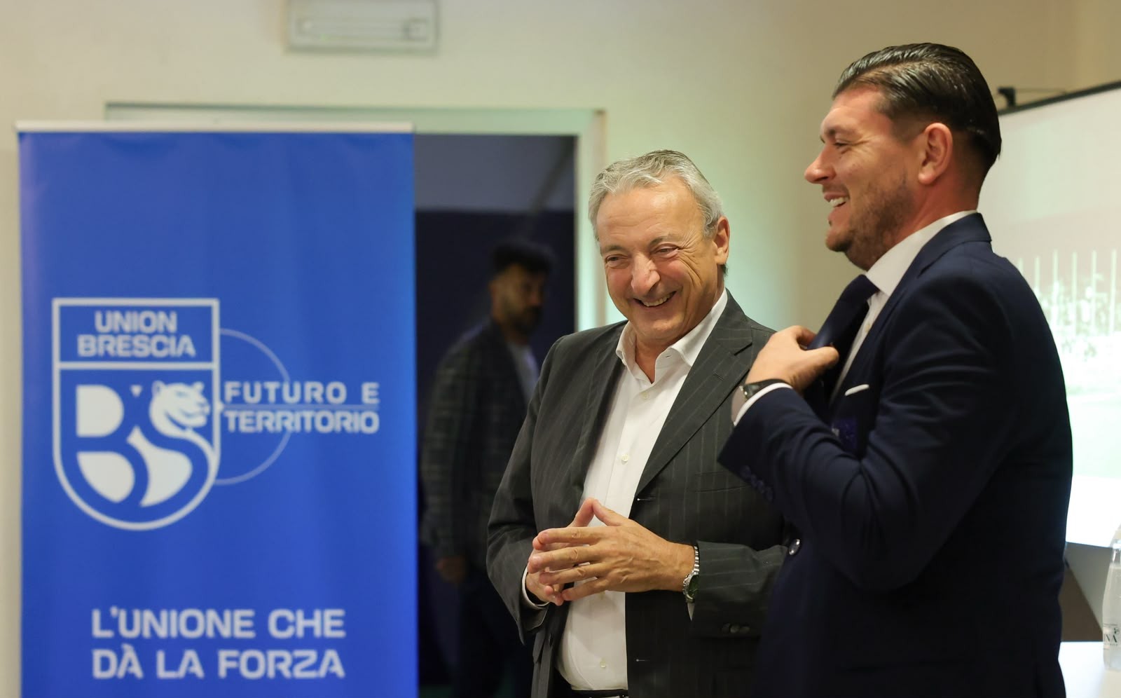 Il Presidente di Union Brescia Giuseppe Pasini durante la presentazione del progetto "Futuro e Territorio"