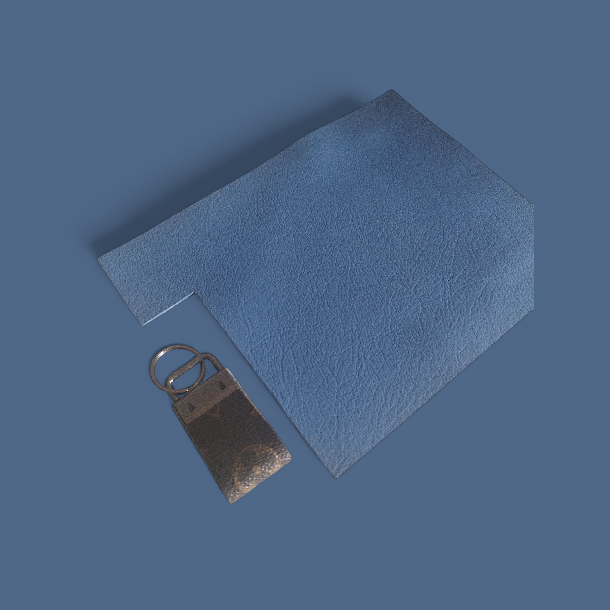 Canvas and Leather monogram key fob 3