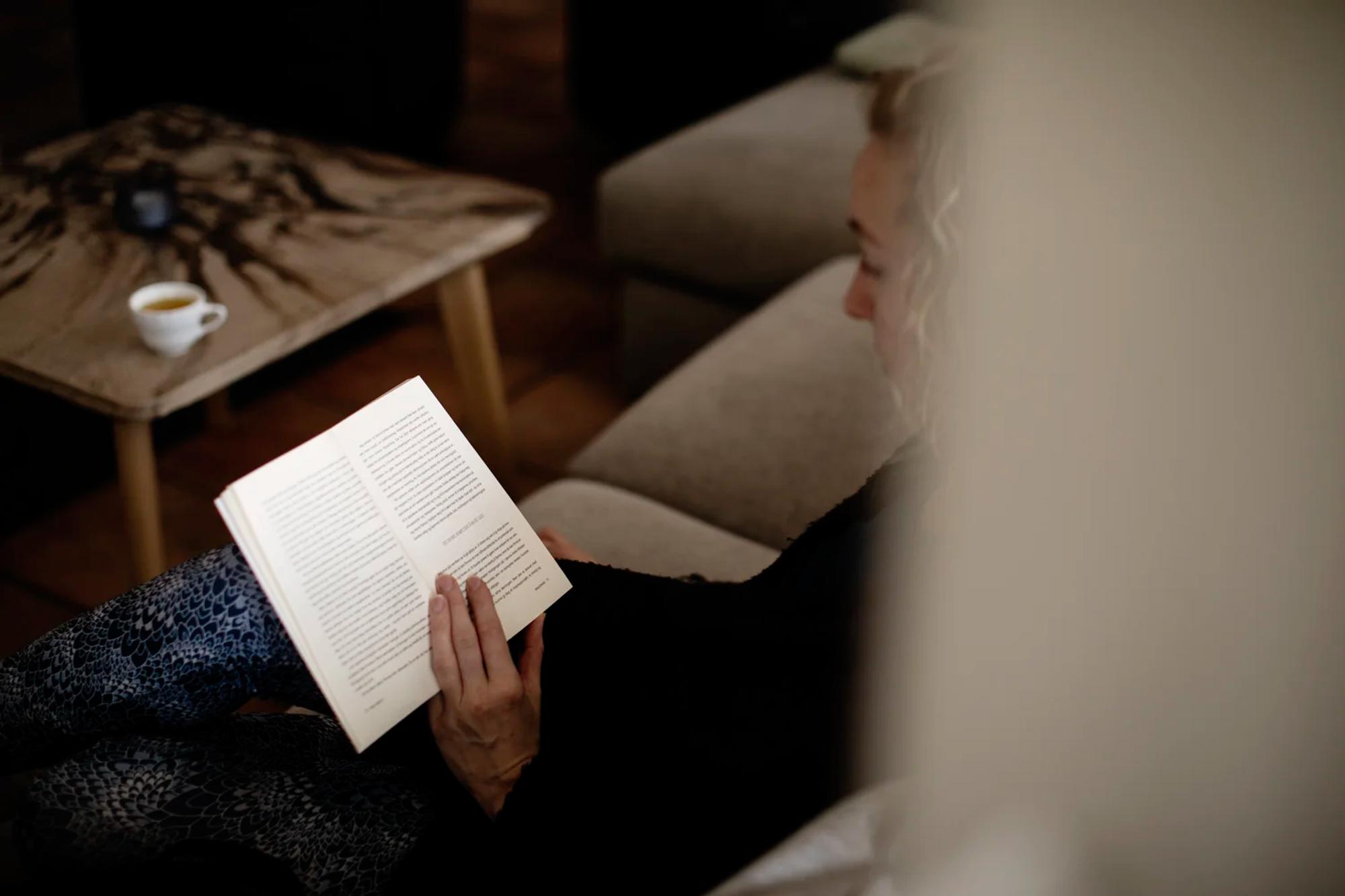 Reading a book in silence