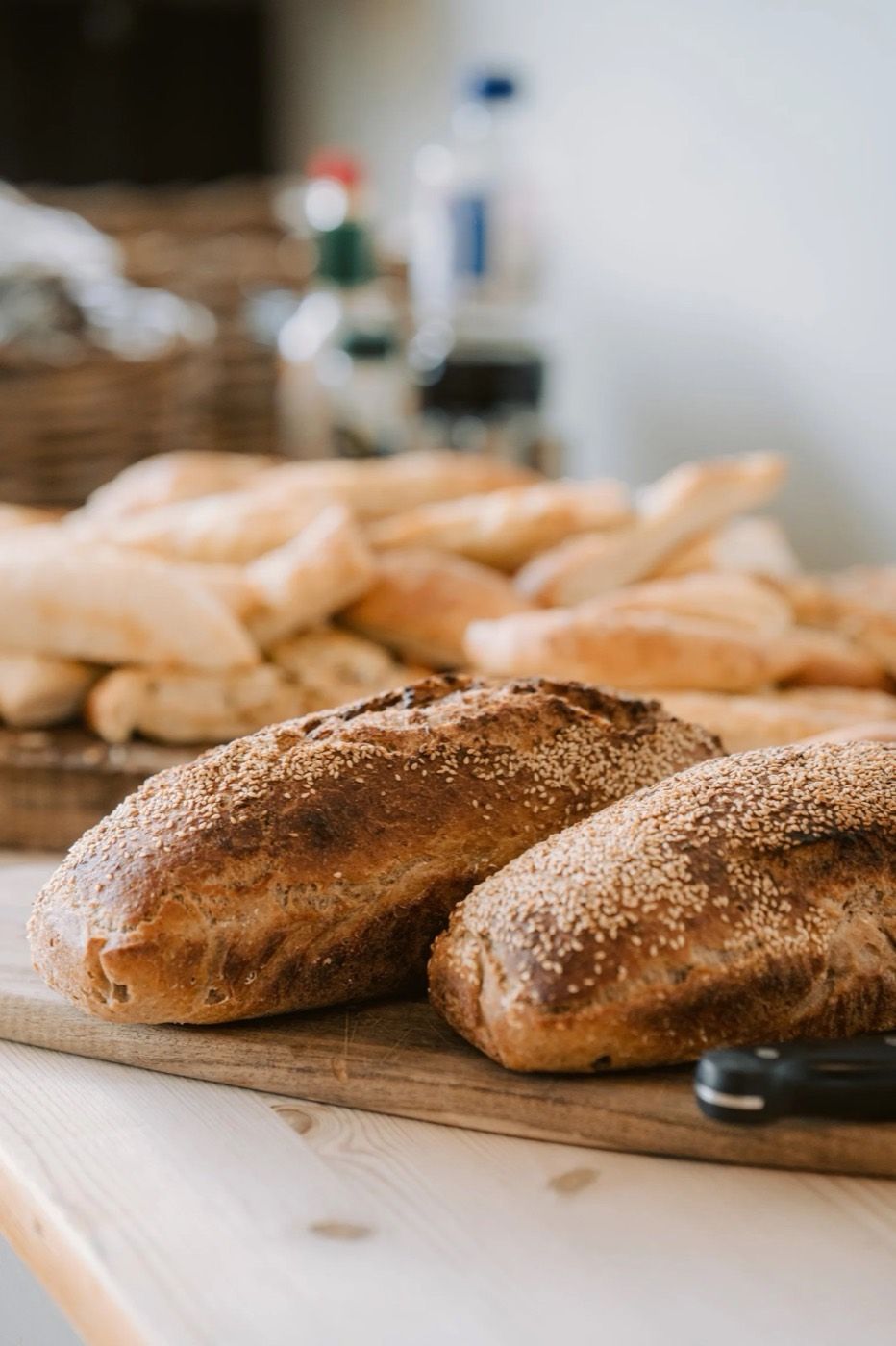 Loaves of homemade sourdough bread
