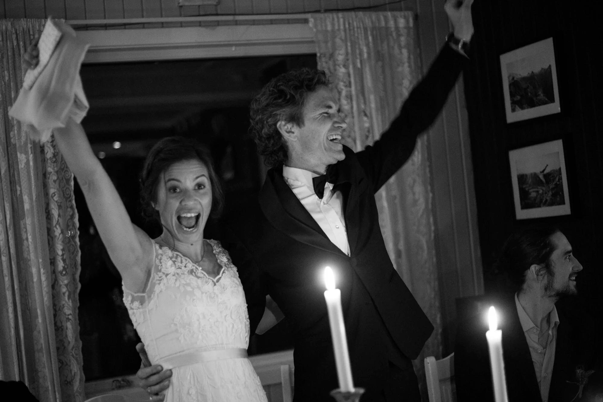 Celebrating at a wedding