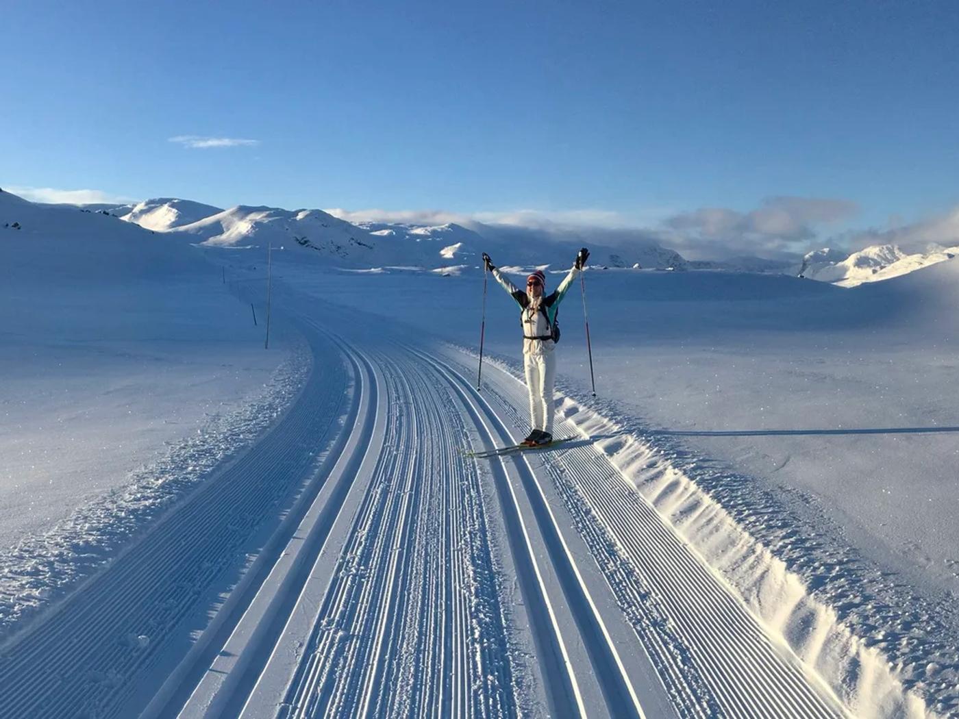 Cross-country skiing and yoga