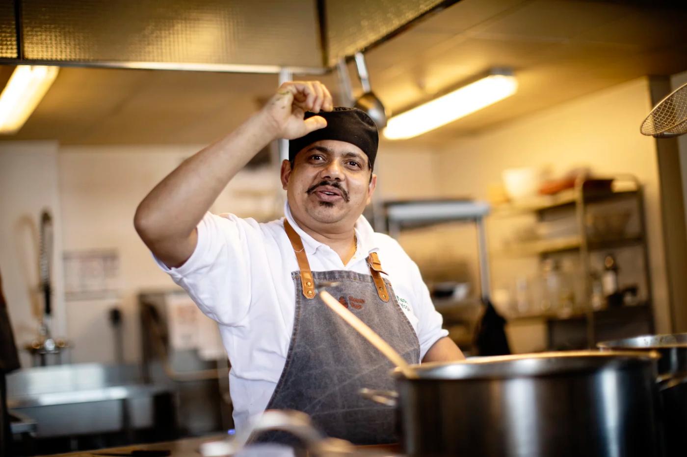 Prasad, our hero, who combines local produce with Eastern spices