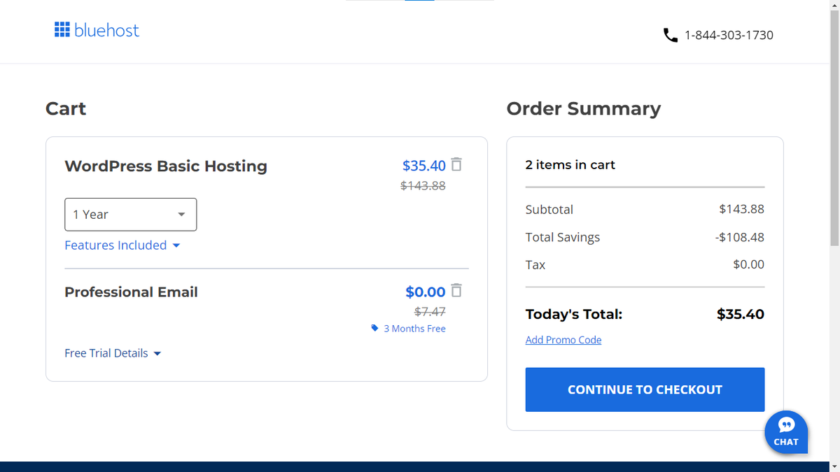 a bluehost intermediate page 