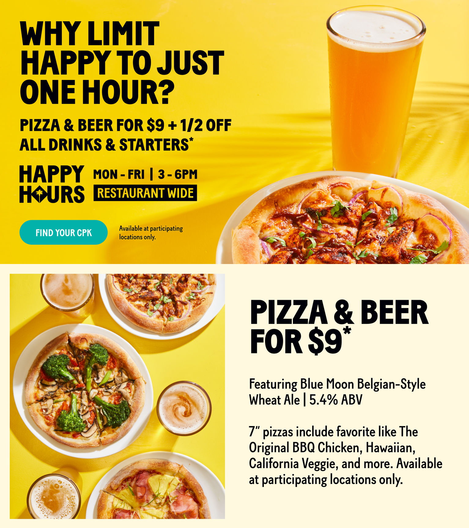 California Pizza Kitchen Happy Hour: Best Deals and Offers