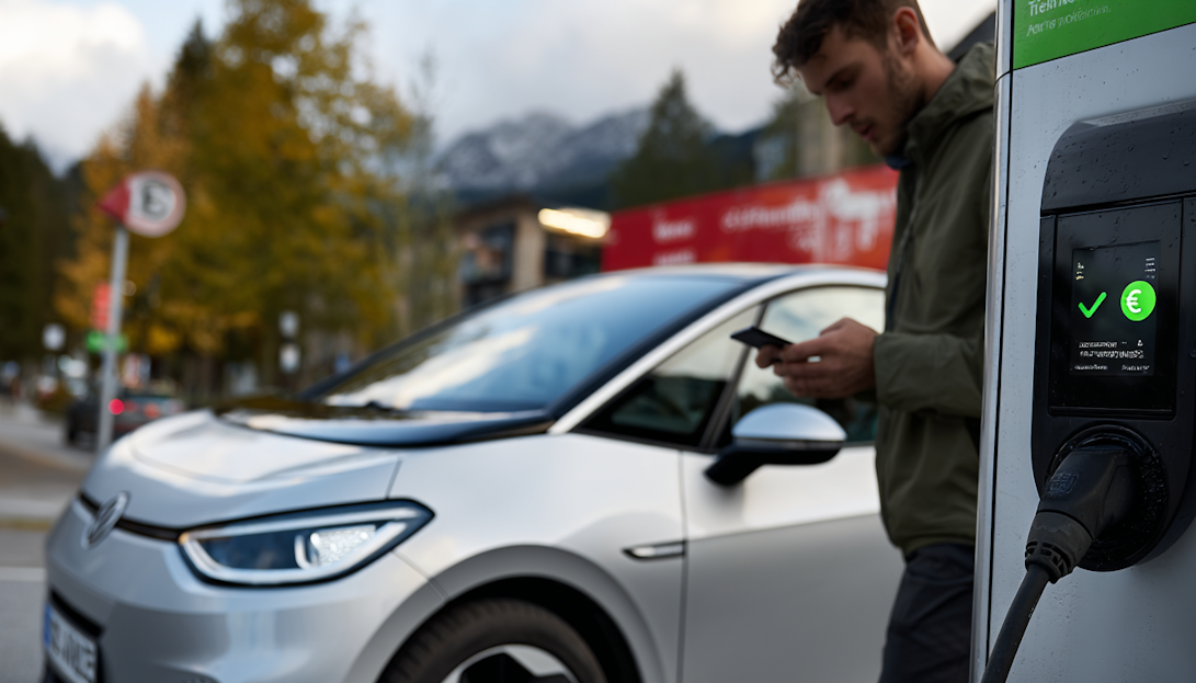 E-Auto an einer Ladesäule