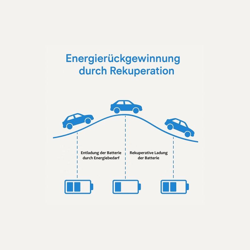 Energierückgewinnung beim Bergabfahren durch Rekuperation im E-Auto