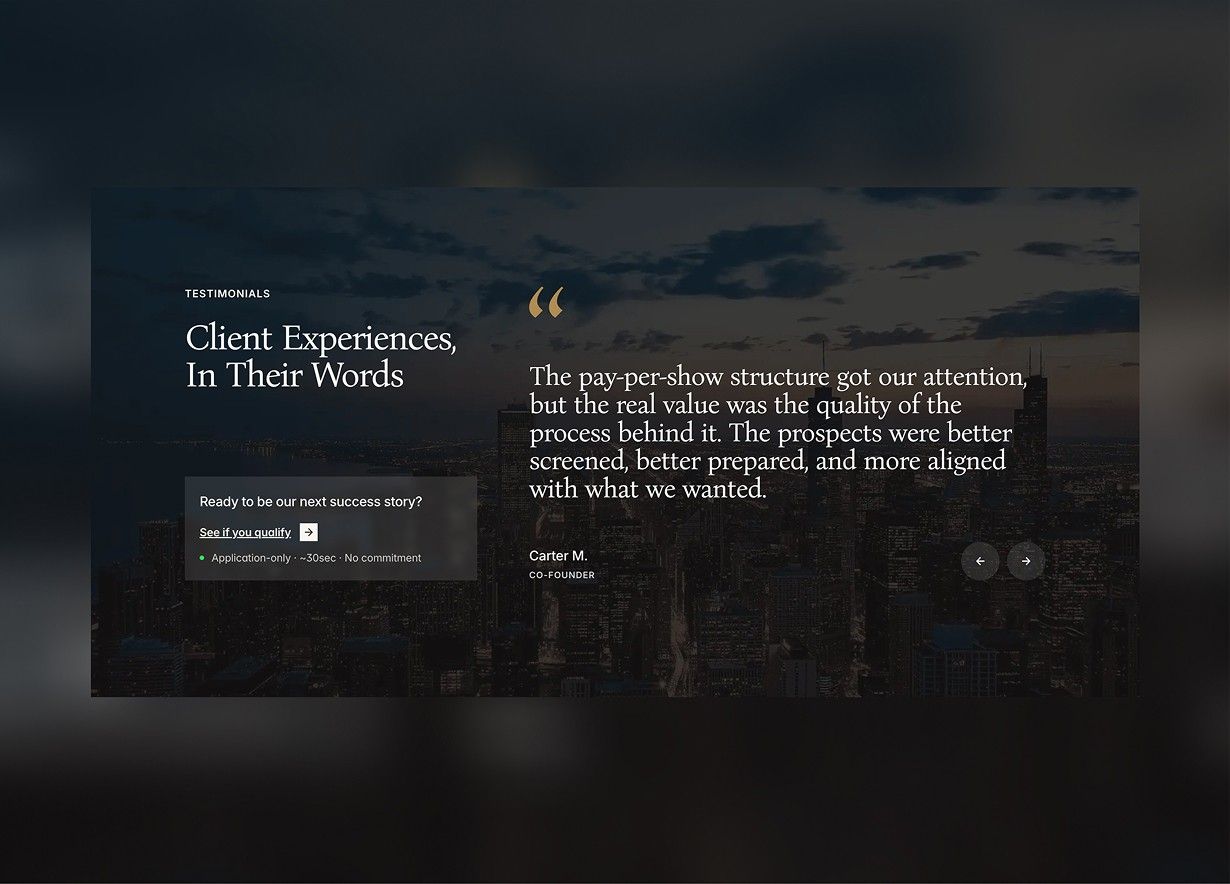 Redesigned Crestline Partners website, screen 6
