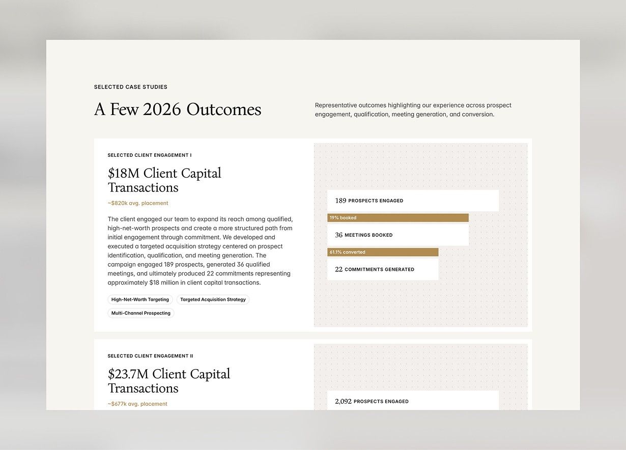 Redesigned Crestline Partners website, screen 3