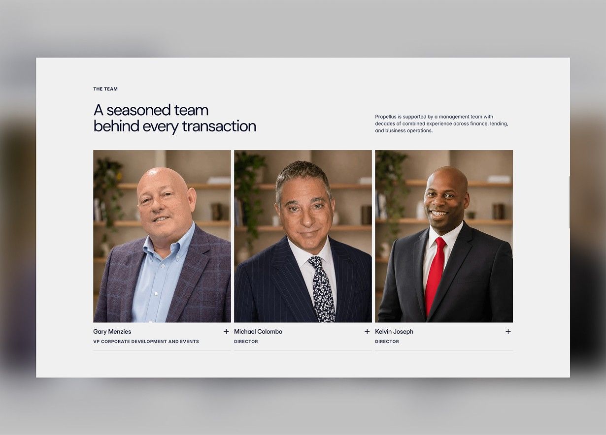 Redesigned Propellus website, screen 7