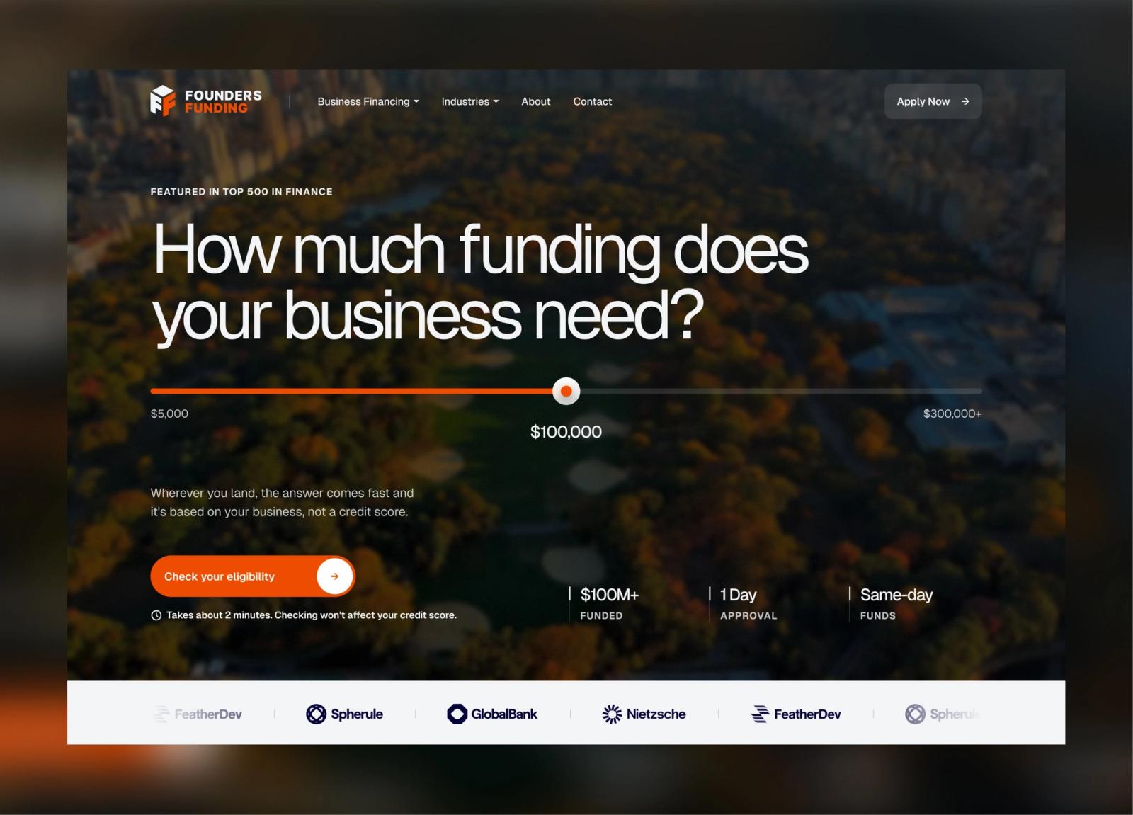 Founders Funding website redesign preview