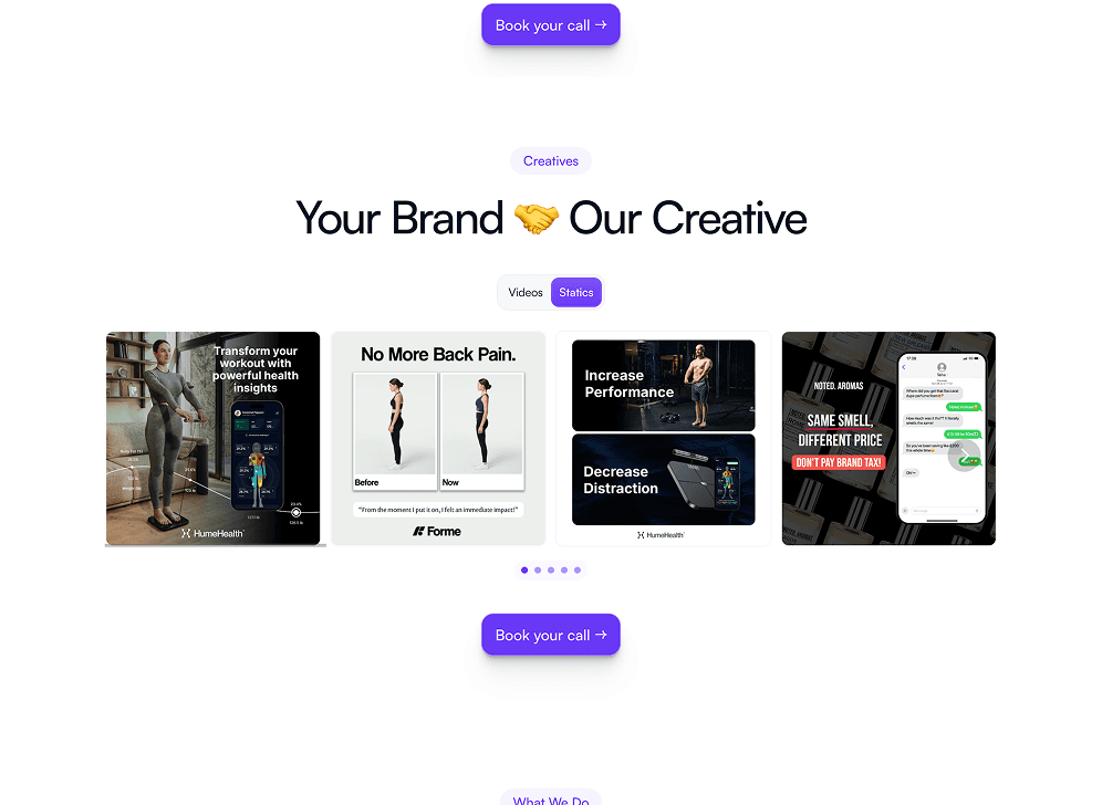 Vast Media Marketing website before the redesign, screen 4