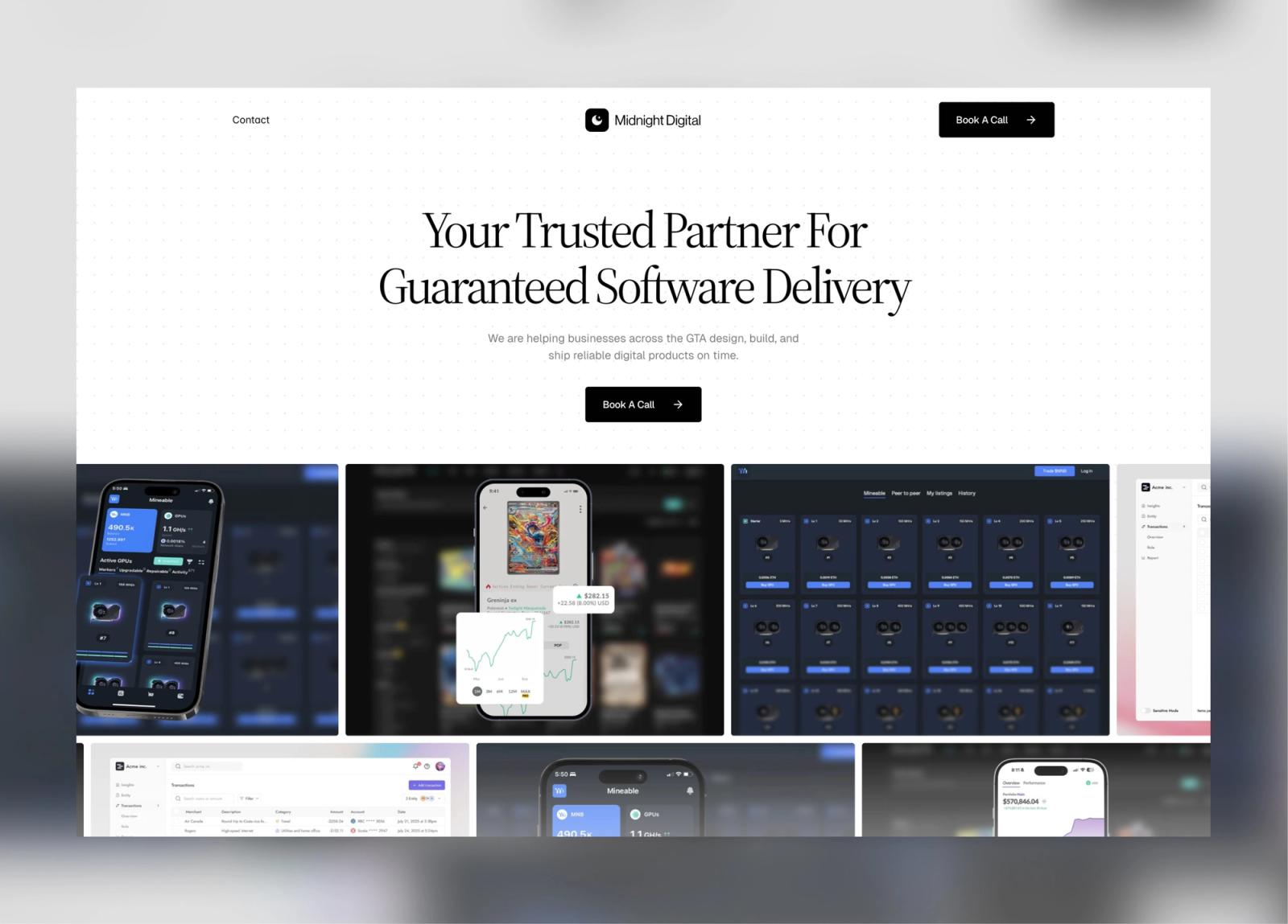 Completed Midnight Digital website experience