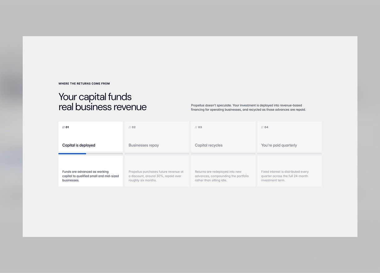 Redesigned Propellus website, screen 10