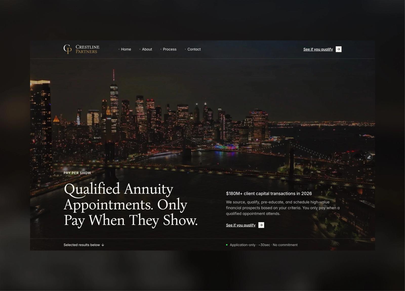 Completed Crestline Partners website experience