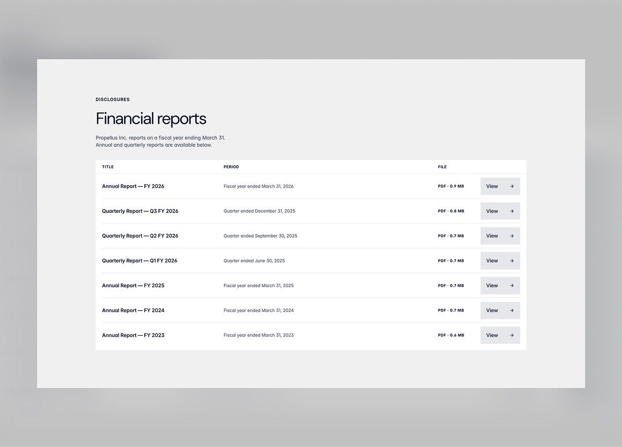 Redesigned Propellus website, screen 11
