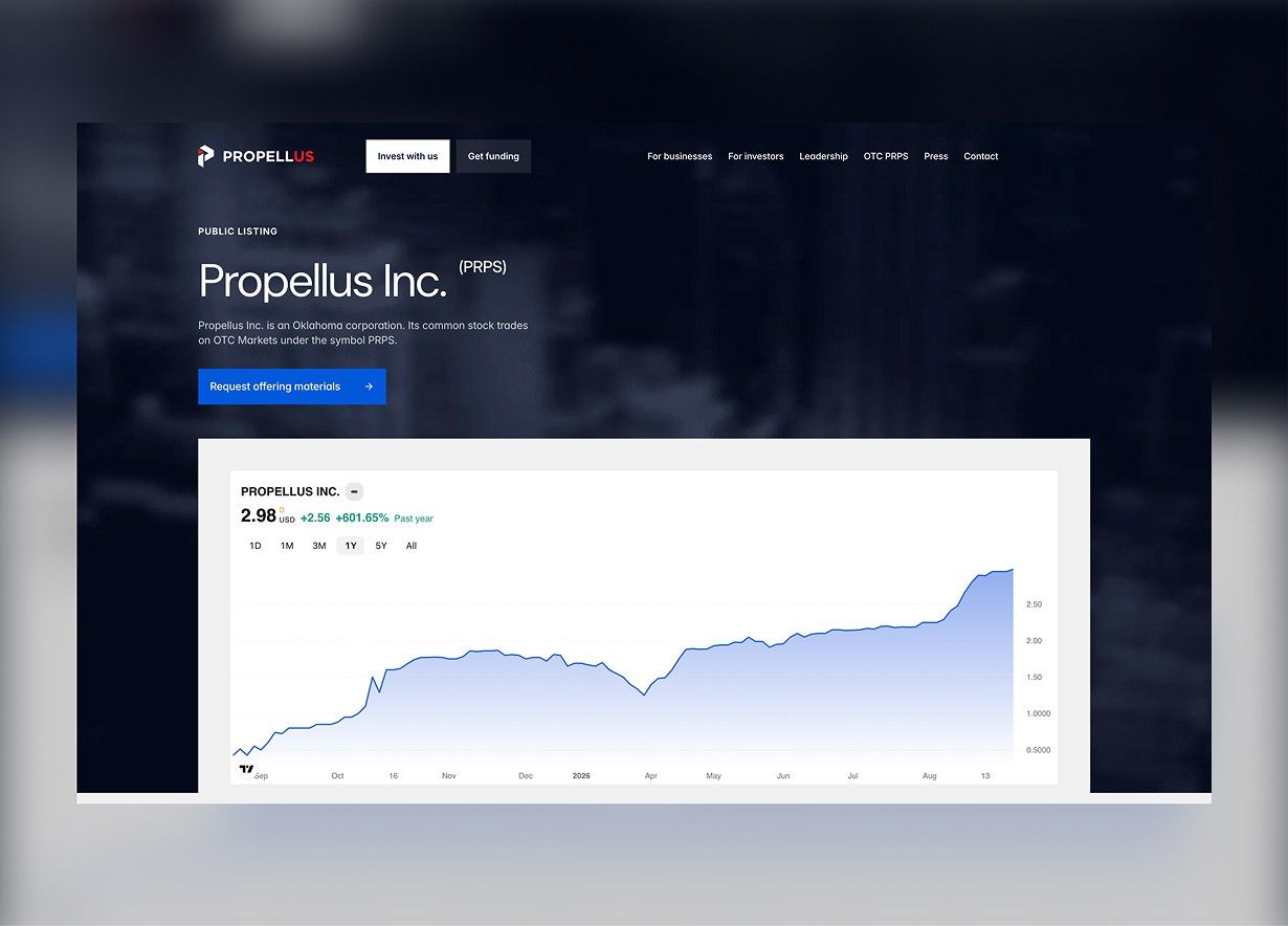 Redesigned Propellus website, screen 8