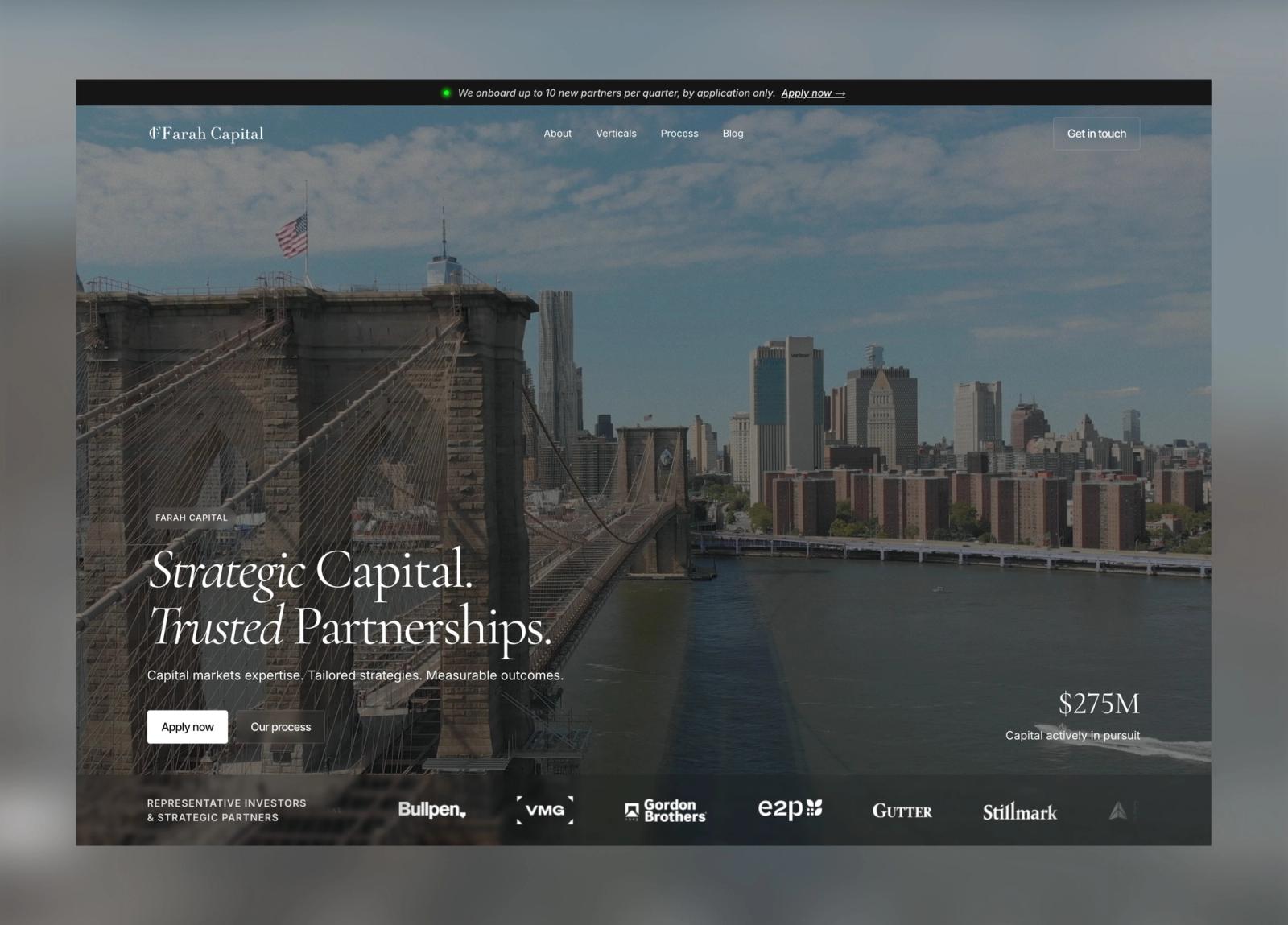 Farah Capital website strategy and visual direction