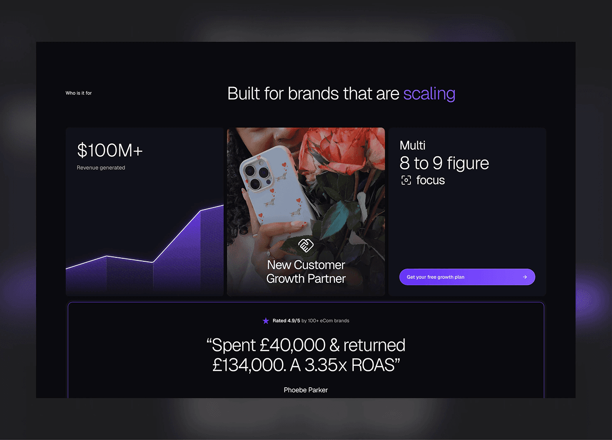 Redesigned Vast Media Marketing website, screen 3