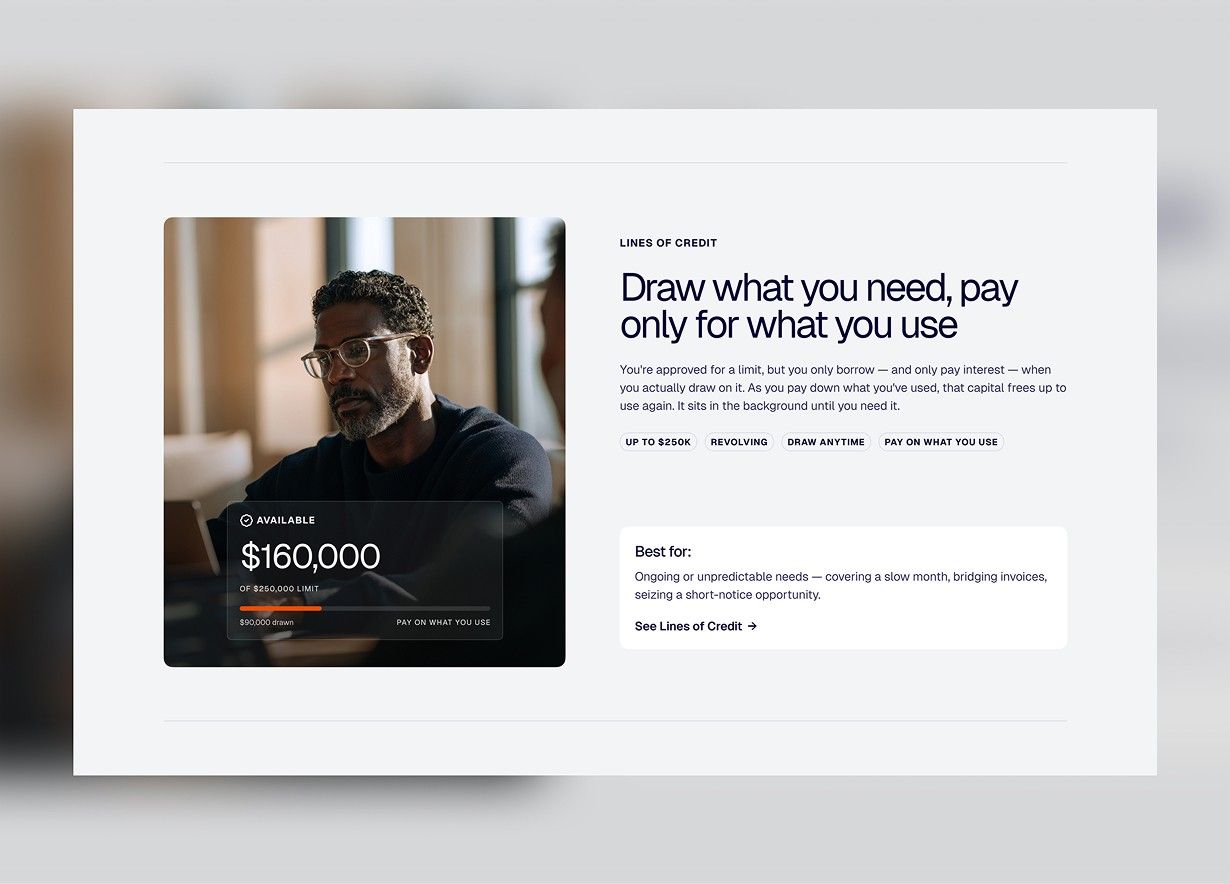 Redesigned Founders Funding website, screen 4