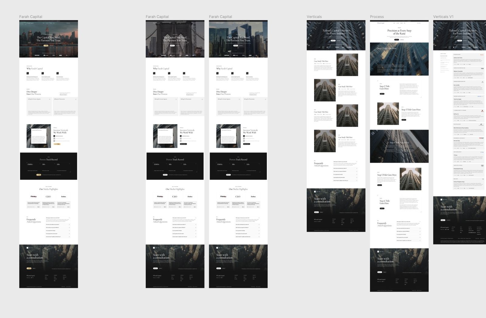 Farah Capital website before the redesign, screen 1