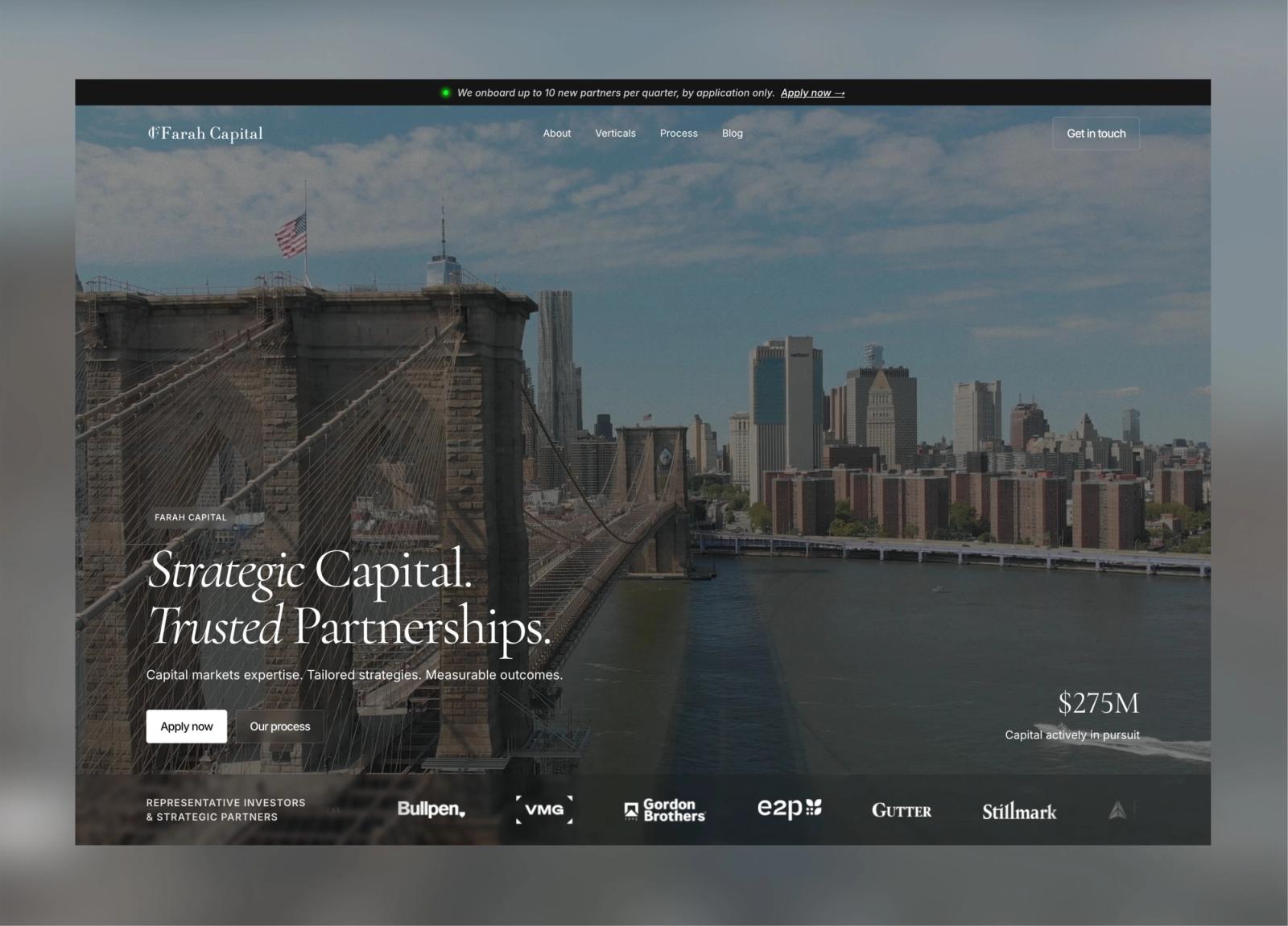 Farah Capital website redesign preview