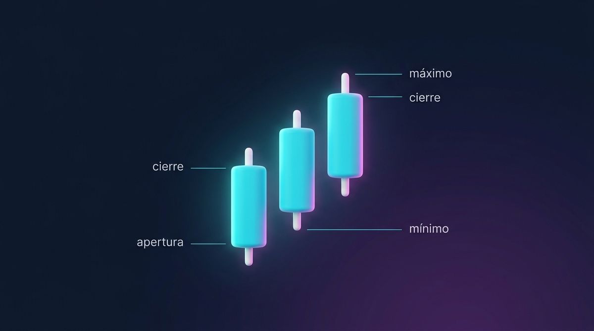 Diagrama del patrón Tres Soldados Blancos en gráfico de velas japonesas