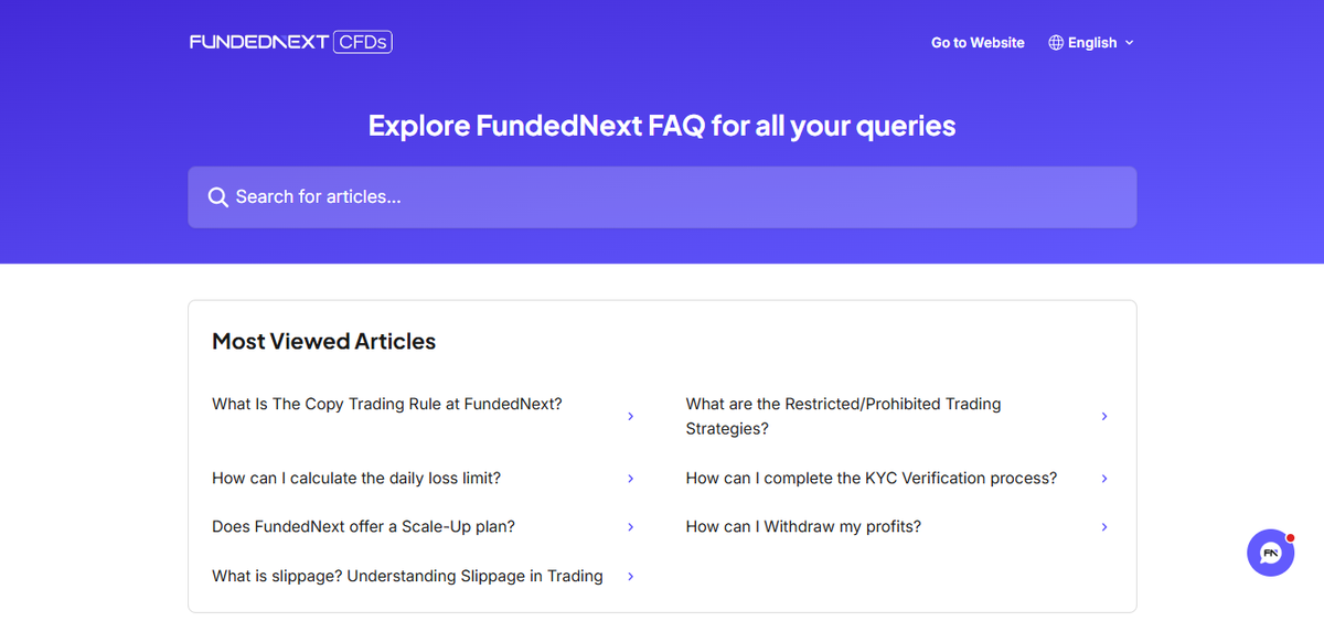 Help Center with searchable articles on rules, payouts and account setup