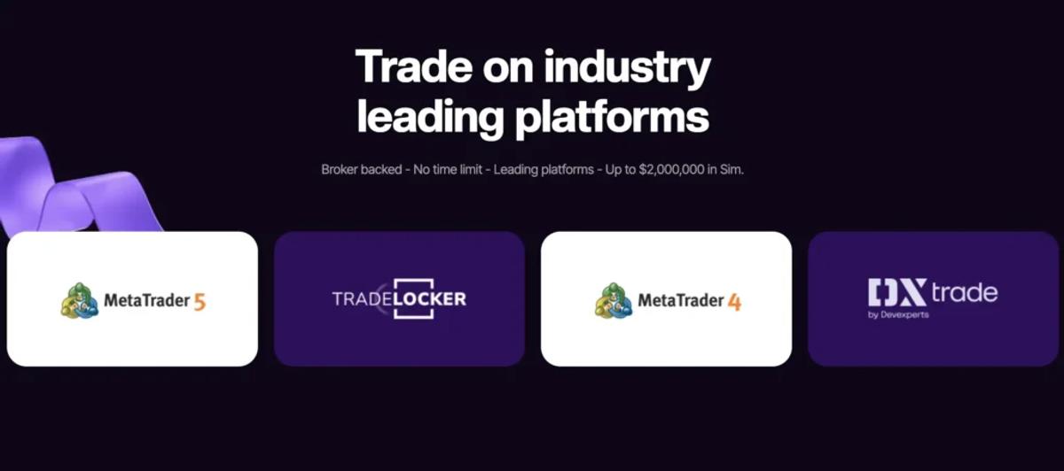 Blueberry Funded trading platforms offered