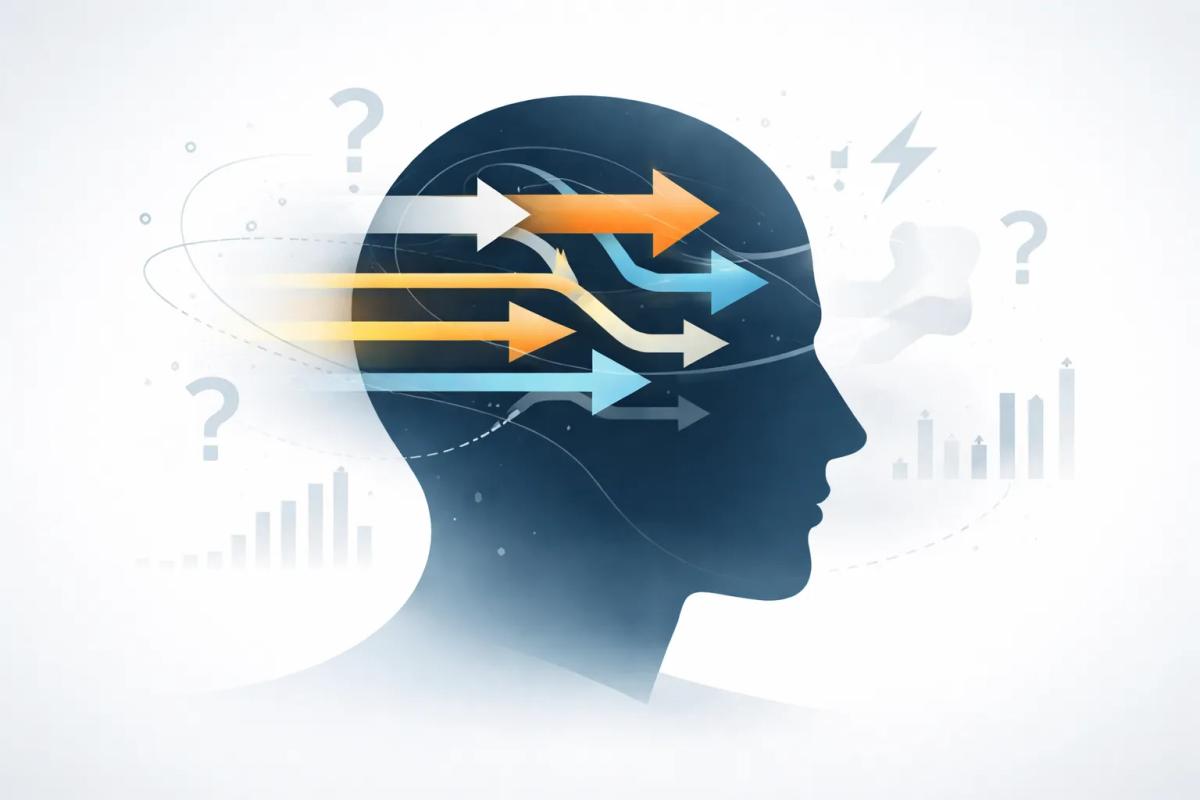 Illustration of cognitive bias affecting trader decision-making process