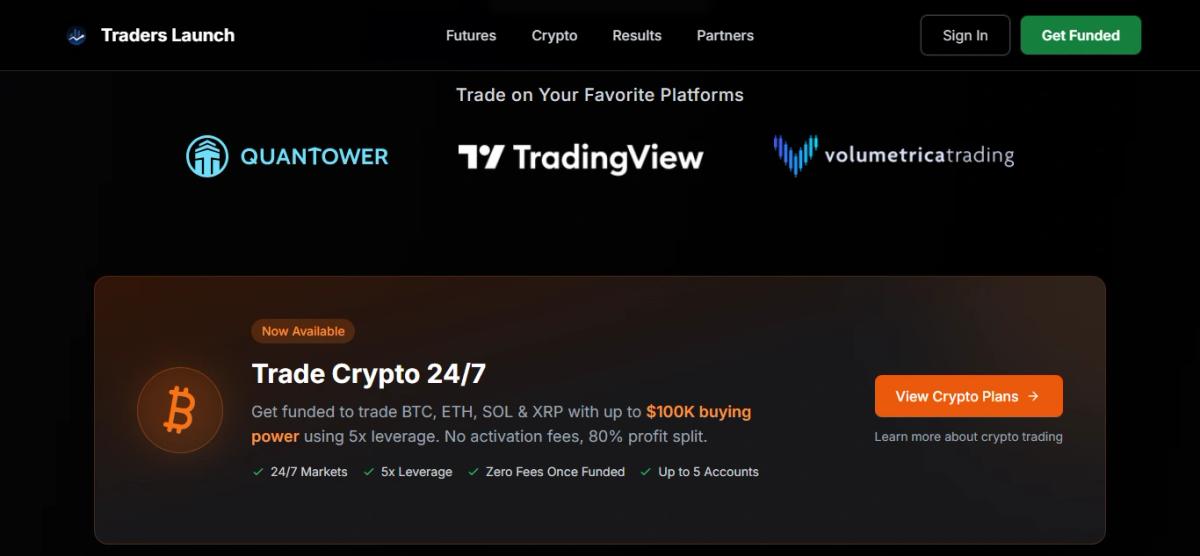 Traders Launch supported trading platforms for evaluation and funded accounts