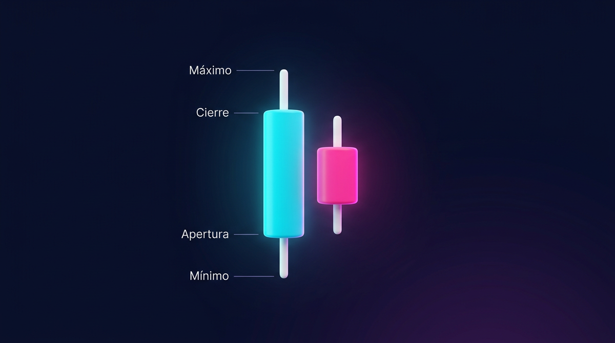 Diagrama del patrón Harami en gráfico de velas japonesas