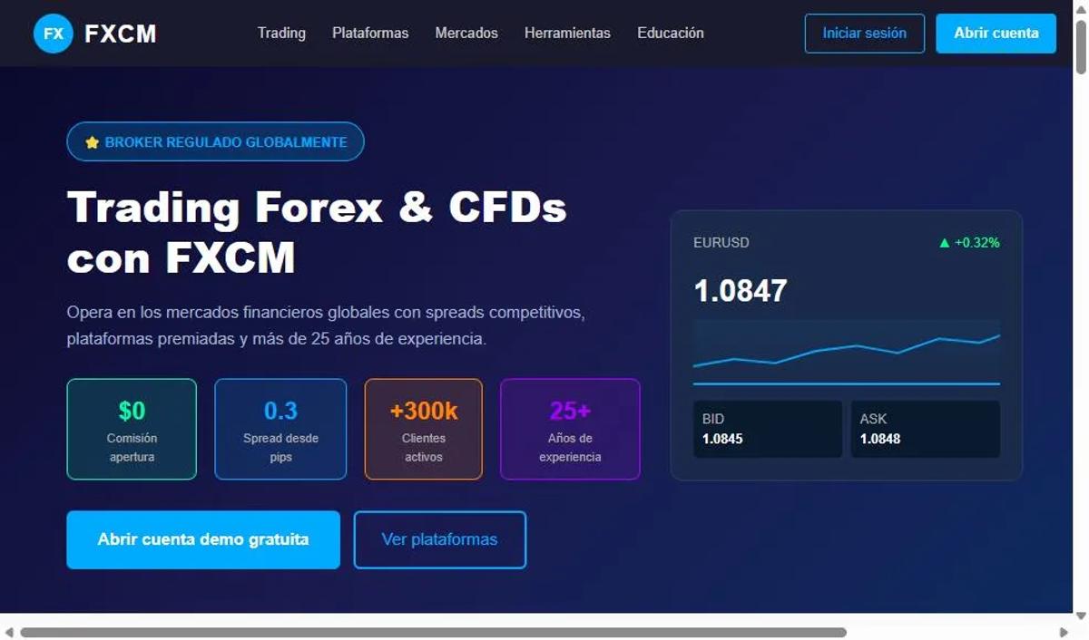 FXCM broker forex página principal en español
