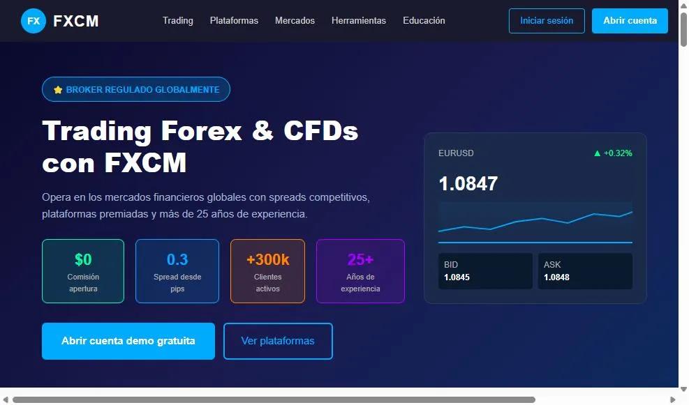 FXCM broker forex página principal en español
