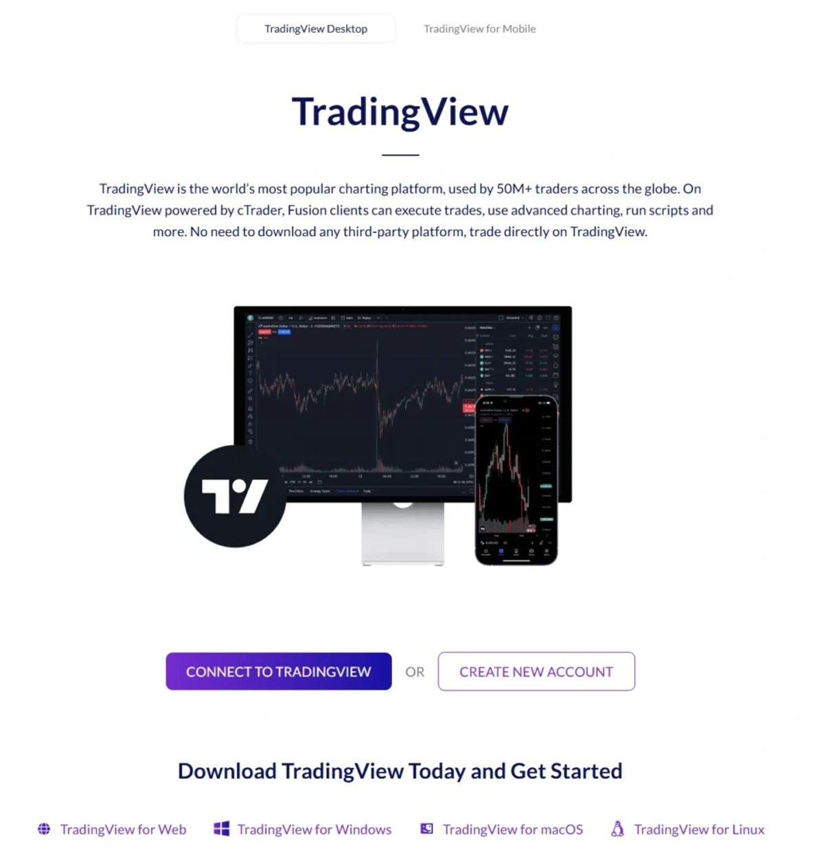 Fusion Markets TradingView platform EUR_USD trading interface