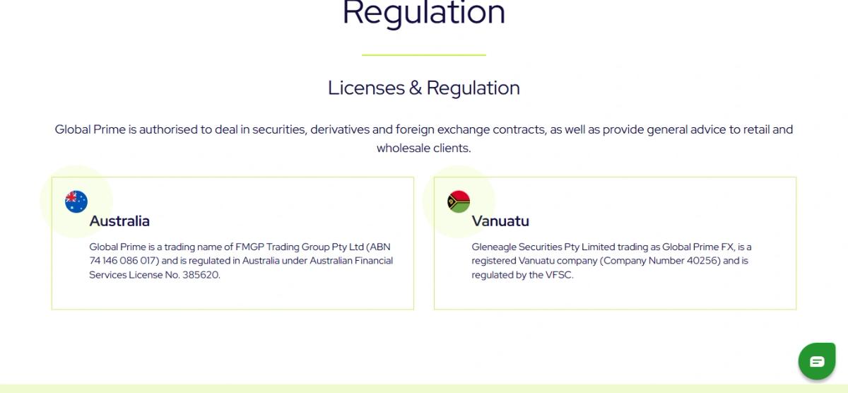 ASIC register showing Global Prime license 385620