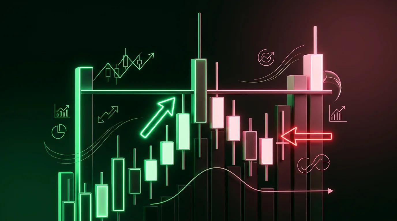 Grafico con una candela che rompe un livello di resistenza e poi ritorna dentro il range, intrappolando i trader