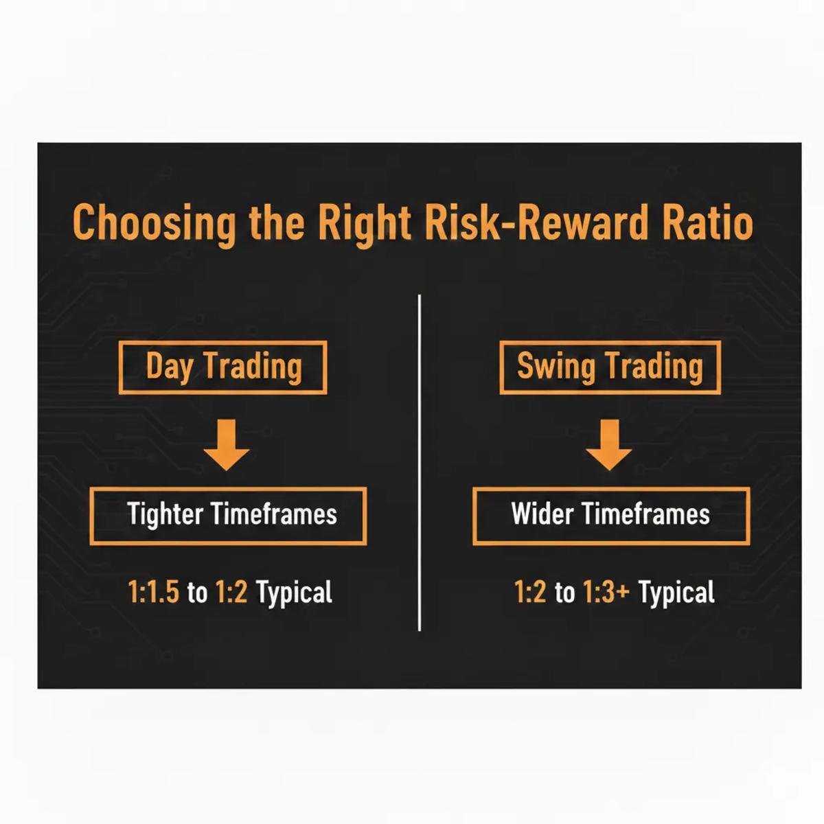 Decision matrix showing trading styles mapped to appropriate risk-reward ratio ranges