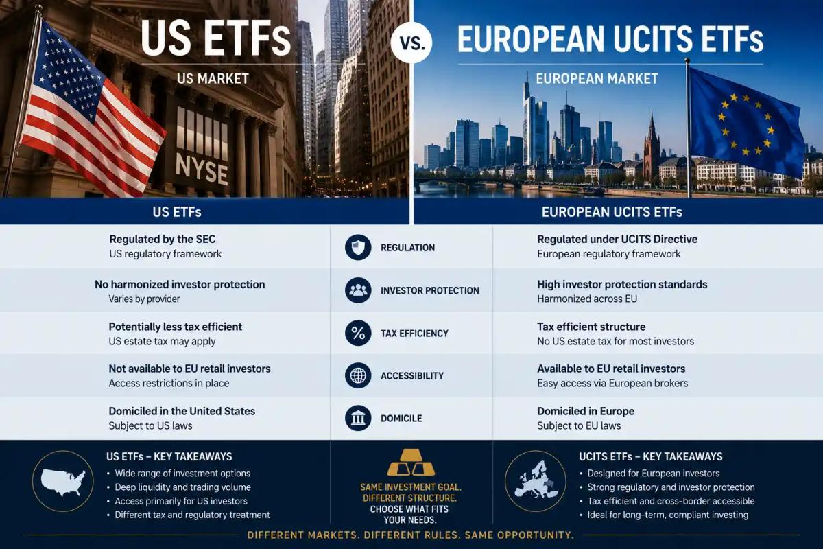 US ETFs and European UCITS equivalents comparison visual