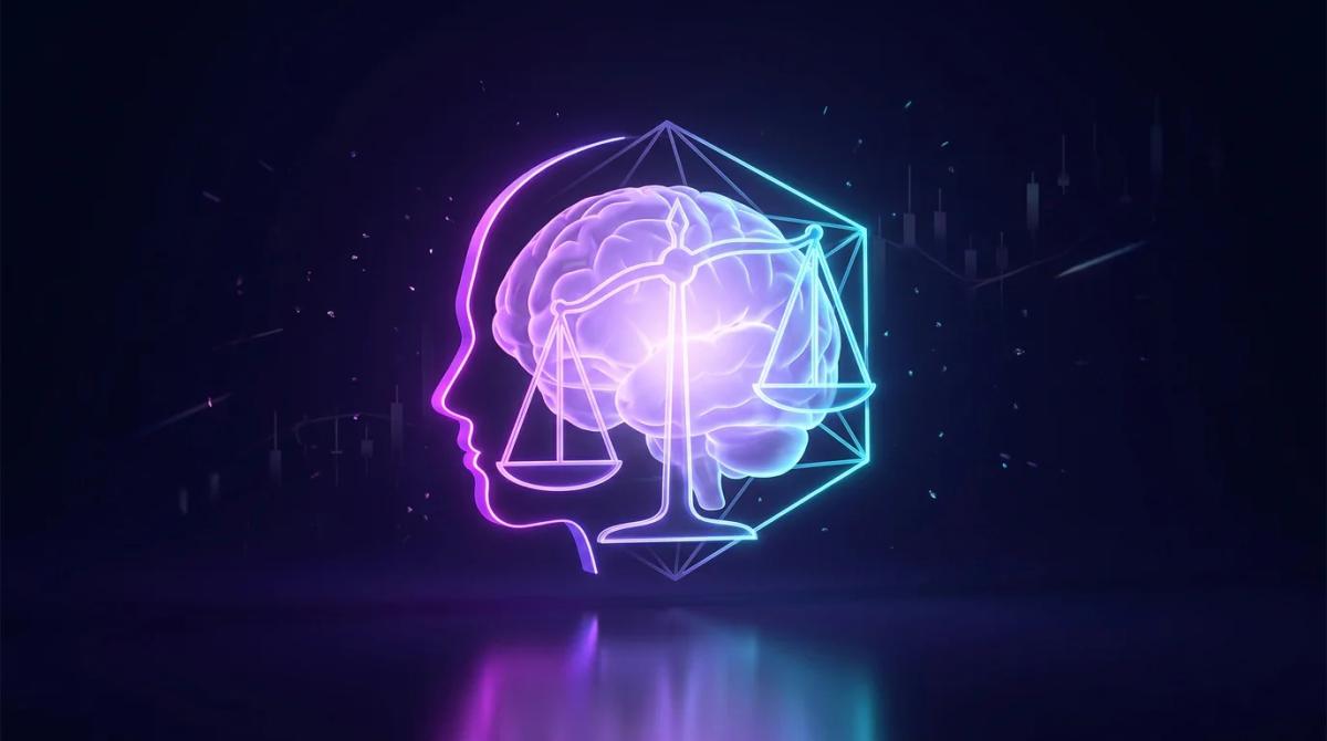 Ilustración conceptual de una balanza mostrando riesgo versus disciplina en el trading