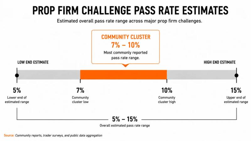 The Real Pass Rate of Prop Firm Challenges: What the Data Shows