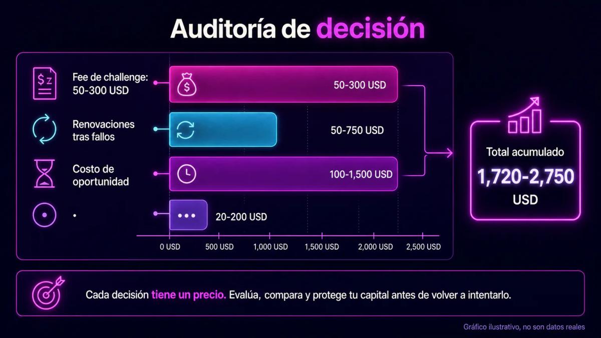 Tabla comparativa que suma costos directos de reintentos y costo de oportunidad acumulado en dólares