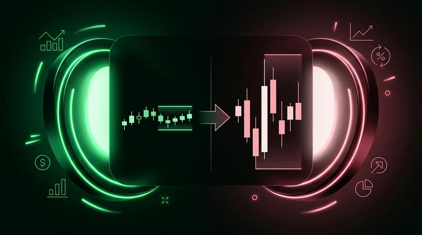 Grafico di prezzo con due bande di volatilità diverse e uno stop loss calibrato sulla struttura