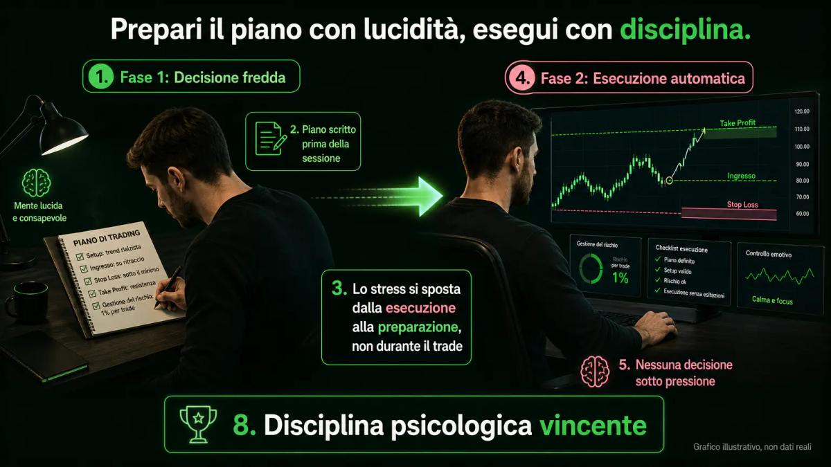 Ciclo di pianificazione mentale: decisione in fase fredda, esecuzione automatica sotto pressione